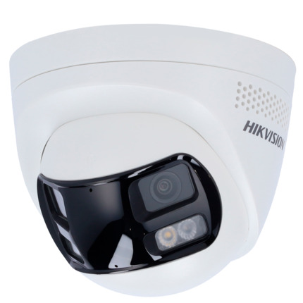 Comprar HIKVISION VALUE DS-2CD1363G2P-LIUF/SL(2.8mm) Cámara Turret IP Hikvision gama Value - Resolución 6 MP (3200x1800) - Lente dual 2.8 mm visión panorámica - Luz híbrida 30 m | Sirena y flash disuasorios - Detección de movimiento 2.0 | MicroSD - Micró