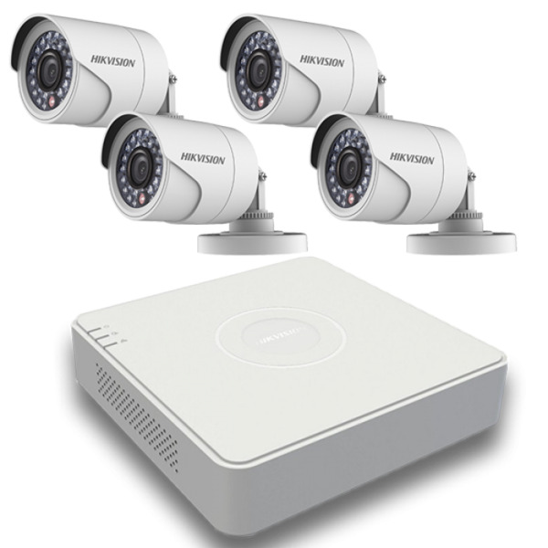 HIKVISION VALUE DS-J142I/7104HGHI-F1+4CAM KIT Grabador DVR 5en1 4CH + 4x Minibullet 4en1 1MP Hikvision (1)