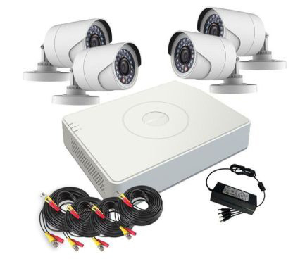 HIKVISION VALUE DS-J142I/7104HGHI-F1+4CAM KIT Grabador DVR 5en1 4CH + 4x Minibullet 4en1 1MP Hikvision