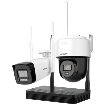 Comprar HIKVISION VALUE DS-J142I/NKS424W03H Kit de Videovigilancia Hikvision Wifi - Cámara bullet 4 Mpx + cámara PT 4 Mpx - NVR 4 canales IP 6 Mpx - Lente 2.8 mm (ambas cámaras) - Bullet: IR 30 m | PT: IR 25 m, luz blanca 25 m - Micrófono integrado | Mic