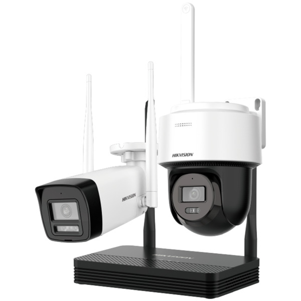 HIKVISION VALUE DS-J142I/NKS424W03H Kit de Videovigilancia Hikvision Wifi - Cámara bullet 4 Mpx + cámara PT 4 Mpx - NVR 4 canale