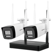 HIKVISION VALUE DS-J142I/NKS424W0H Kit de Videovigilancia Hikvision Wifi - 2 Cámaras bullet 4 Mpx  - NVR 4 canales IP 6 Mpx (256
