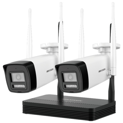 Comprar HIKVISION VALUE DS-J142I/NKS424W0H Kit de Videovigilancia Hikvision Wifi - 2 Cámaras bullet 4 Mpx  - NVR 4 canales IP 6 Mpx (2560x1440) - Lente 2.8 mm - IR alcance 30 m - Micrófono integrado | MicroSD | 1 HDD | IP66