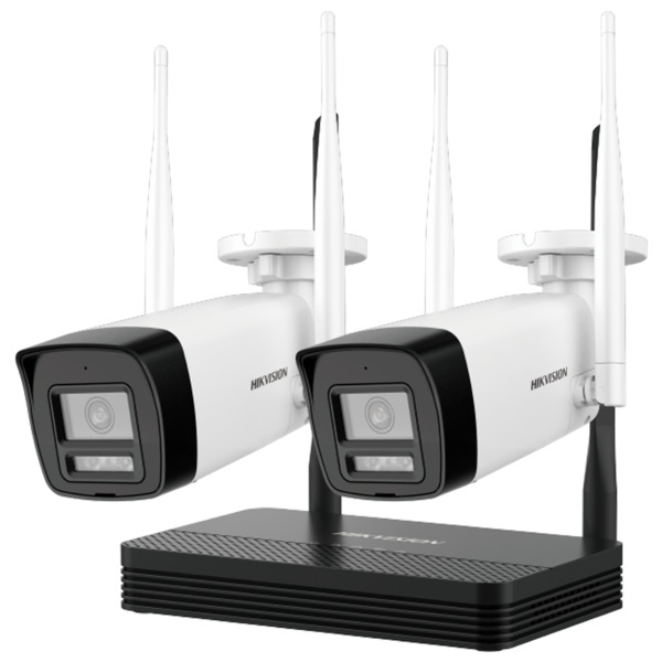 HIKVISION VALUE DS-J142I/NKS424W0H Kit de Videovigilancia Hikvision Wifi - 2 Cámaras bullet 4 Mpx - NVR 4 canales IP 6 Mpx (256