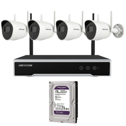 Comprar HIKVISION VALUE KIT BULLET IP WIFI Kit de 4 cámaras bullet IP WIFI + NVR + 1 HDD 1Tb