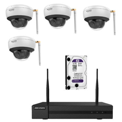 Comprar HIKVISION VALUE KIT DOMO IP WIFI Kit de 4 cámaras domo IP WIFI + NVR + 1 HDD 1Tb