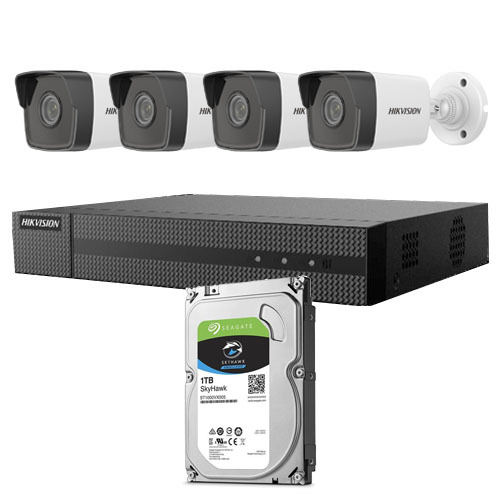 HIKVISION VALUE KIT_IP_POE_HIK Kit Bullet IP Hikvision Grabador + 4xBullet + HD