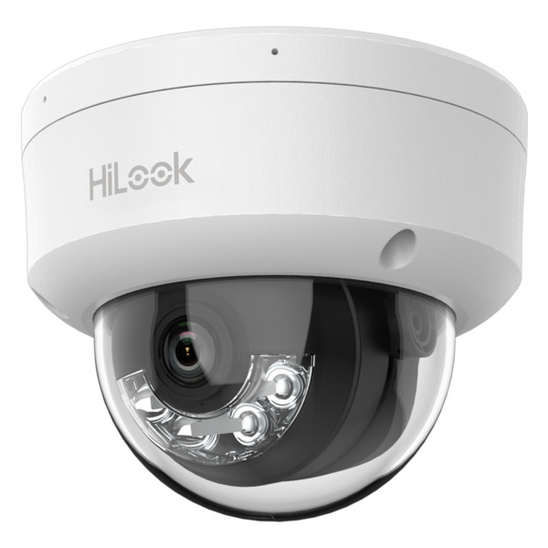 HiLook - Cámara Domo IP - Resolución 4 Megapixel (2560x1440) - Lente 2.8 mm | Micrófono integrado - Luz híbrida 30 m | PoE IEEE8