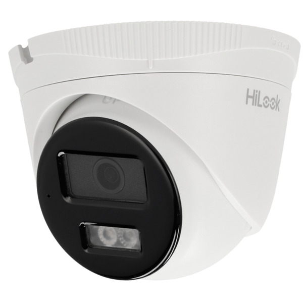 HiLook - Cámara Turret IP - Resolución 4 Megapixel (2560x1440) - Lente 2.8 mm | Micrófono integrado - Luz híbrida 30 m | PoE IEE