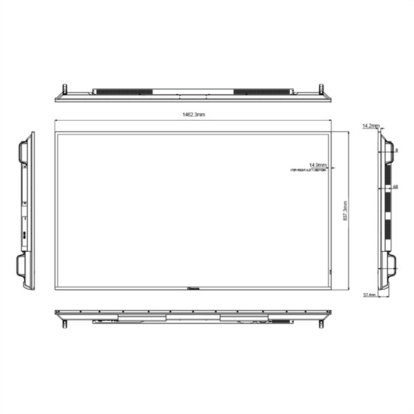 HISENSE HIS-65B4E31T Monitor HISENSE DLED 4K 65&quot; | Serie E - Resolución 3840x2160 - 2 entradas HDMI 2.0 - Uso intensivo 18/ (5)