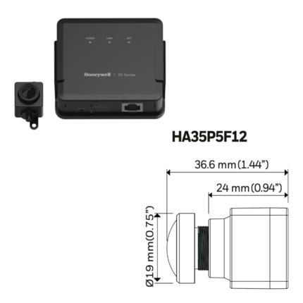 Comprar HONEYWELL HA35P5F12 Minicamara IP serie 35 Pin-hole FishEye 5MP 1.22mm H265 WDR PoE 12Vdc Audio E/S