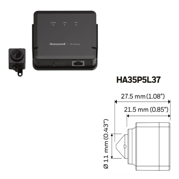 HONEYWELL HA35P5L37 Minicamara IP serie 35 Pin-hole 5MP 3.7mm H265 WDR PoE 12Vdc Audio E/S