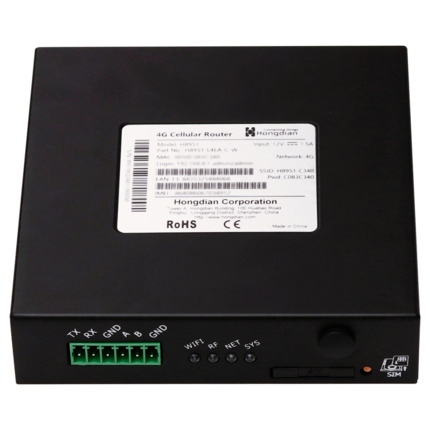 Comprar HONGDIAN HG-H8951-L4EA-S-WG Hongdian Router Industrial 4G - 4G Cat 4 - GPS - 2 puertos Ethernet RJ45 Fast Ethernet  - Ranura tarjeta SIM 4G/3G - Puertos RS232/RS485 - Wi-Fi 802.11b/g/n 2.4GHz