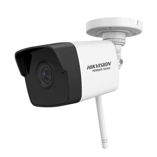 Cámara bullet WiFi IP Serie HiWatchT de HIKVISION® con Smart IR de 30m para exterior. CMOS 1/2,8"" de 2MP. Stream dual. Formato