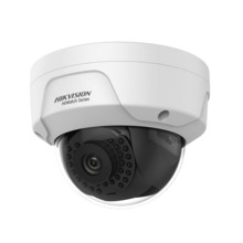 Domo fijo IP Serie HiWatchT de HIKVISION® de 4MP con iluminación infrarroja 30m, antivandálico apto para exterior. Formato H.265