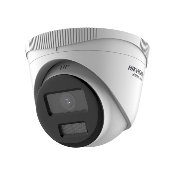 Domo IP ColorVu HiWatchT de HIKVISION®. 2MP@25/30ips, H.265+/H.265. Color 24h, 0,001 lux, Smart Light 30m. Óptica fija de 2,8 mm