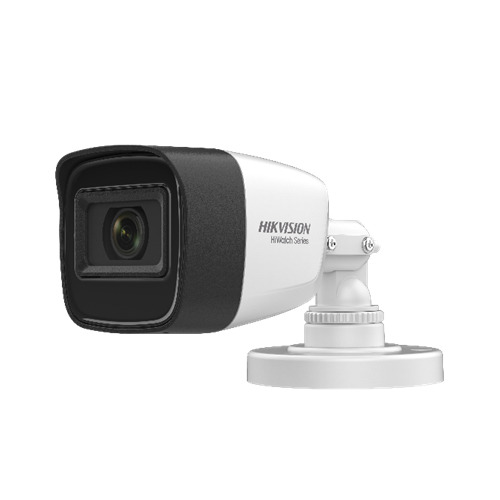 Cámara bullet 4 en 1 Serie HiWatchT de HIKVISION® con iluminación Smart IR de 30 m para exterior. CMOS de 8MP. Salida 4 en 1 (HD