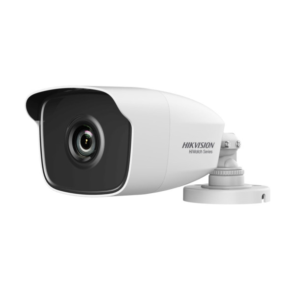 Cámara bullet 4 en 1 Serie HiWatchT de HIKVISION® con iluminación Smart IR de 40 m para exterior. CMOS de 2MP. Salida 4 en 1 (HD