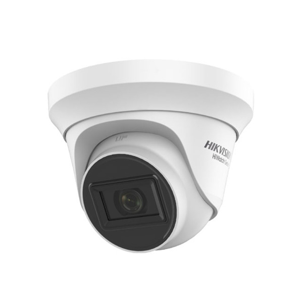 Domo fijo 4 en 1 Serie HiWatchT de HIKVISION® con iluminación Smart IR de 40 m para exterior. CMOS de 8MP. Salida 4 en 1 (HDCVI/