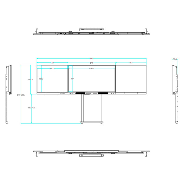 IBOARD IB-WB-YL75-GW Compatible con interactiva IB-TE-YL-75E2  - Pizarra lateral izquierda para tiza  - Pizarra lateral derecha (7)