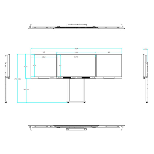 IBOARD IB-WB-YL75-WW Compatible con interactiva IB-TE-YL-75E2  - Pizarra lateral izquierda para rotulador - Pizarra lateral dere (7)