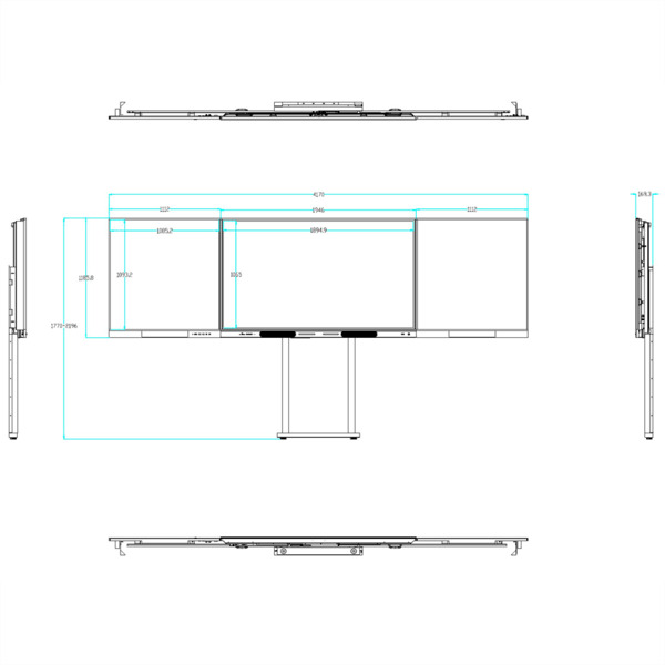 IBOARD IB-WB-YL86-GW Compatible con interactiva IB-TE-YL-86E2  - Pizarra lateral izquierda para tiza  - Pizarra lateral derecha (7)
