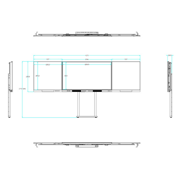 IBOARD IB-WB-YL86-WG Compatible con interactiva IB-TE-YL-86E2  - Pizarra lateral izquierda para rotulador - Pizarra lateral dere (7)