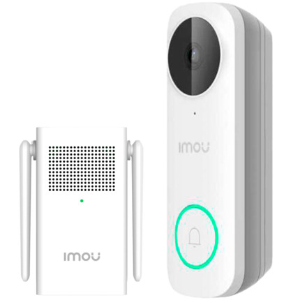 Comprar IMOU DB61I-DS21-PACK-IMOU Doorbell WiFi Imou 5 Megapixel 3K - Alimentación AC / DC - Lente 2.0 mm / IR 5m - Chime / Extensor WiFi / Audio - Sensor PIR / Detección humanos - App Imou Life