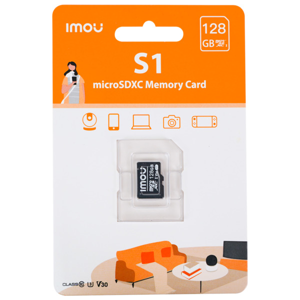 IMOU ST2-128-S1-IMOU Tarjeta microSD Imou - Capacidad 128 GB - Clase 10 | Velocidad R/W: 95/38 MB/s - Ciclos E/P: hasta 500 - Cá (1)