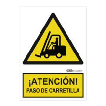 IMPLASER AD07-A4 Señal ¡ATENCIÓN! paso de carretilla 29,7x21cm