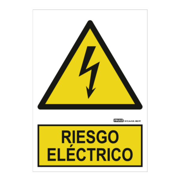IMPLASER AD08-A4 Señal riesgo eléctrico 29,7x21cm