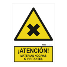 IMPLASER AD14-A4 Señal ¡ATENCIÓN! materias nocivas o irritantes 29,7x21cm