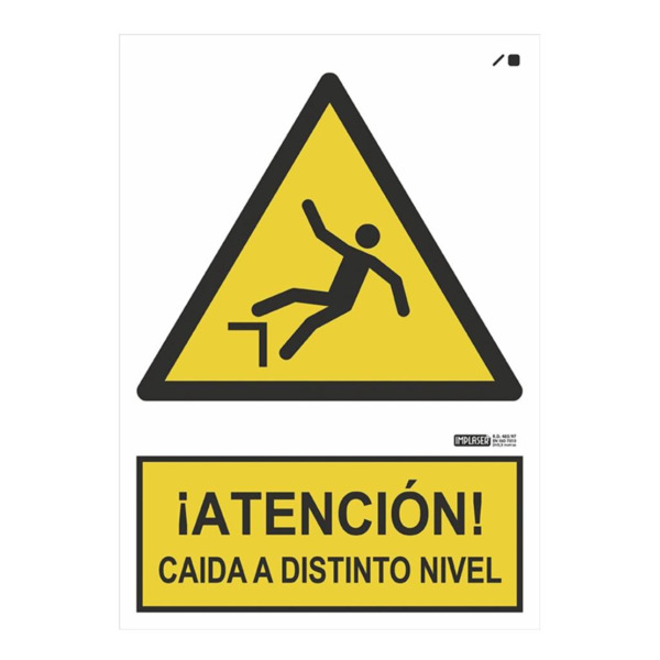 IMPLASER AD16-A4 Señal ¡ATENCIÓN! Caída a distinto nivel 29,7x21cm