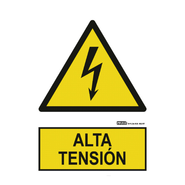 IMPLASER AD23-A4 Señal alta tensión 29,7x21cm