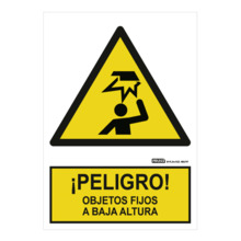 IMPLASER AD29-A4 Señal ¡PELIGRO! objetos fijos a baja altura 29,7x21cm