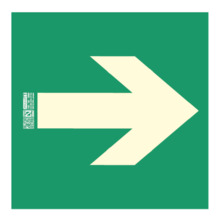 IMPLASER EV226N Señal flecha evacuación 22,4x22,4cm