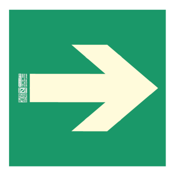 IMPLASER EV226N Señal flecha evacuación 22,4x22,4cm