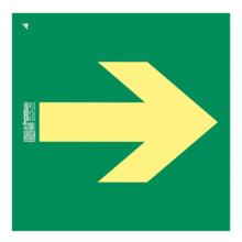 IMPLASER EV326L Señal flecha evacuación Clase A 21x21cm