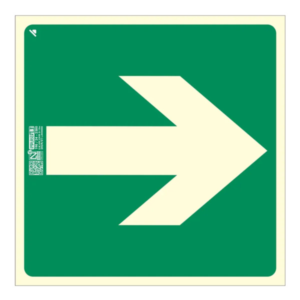 IMPLASER EV326N Señal flecha evacuación 21x21cm