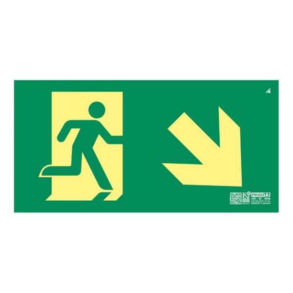IMPLASER EV358L Señal salida bajada escalera derecha Clase A 32x16cm (1)