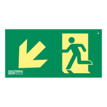 IMPLASER EV359L Señal salida bajada escalera izquierda Clase A 32x16cm