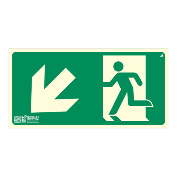 IMPLASER EV359N Señal salida bajada rampa o escalera izquierda 32x16cm (1)