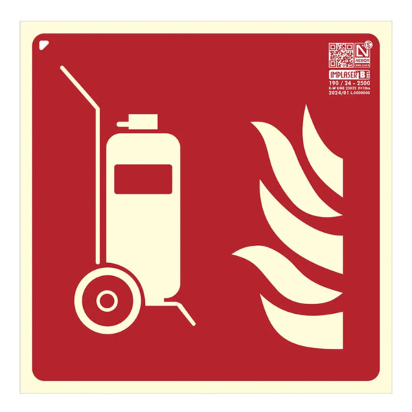 IMPLASER EX207N-20M Señal carro extintor 42x42cm. 20m