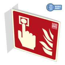 IMPLASER EX209BN Señal pulsador de alarma sobre banderola 21x21cm