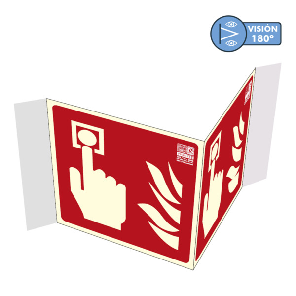 IMPLASER EX209PN-20M Señal pulsador de alarma panorámica 42x42cm. 20m