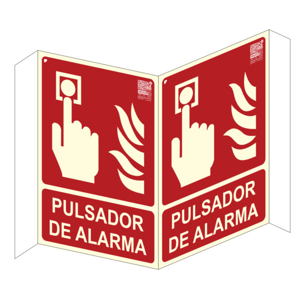 IMPLASER EX209PN-A4 Señal pulsador de alarma panorámica 29,7x21cm