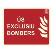 IMPLASER EX218N-CAT Senyal us exclusiu bombers en català 25x20cm