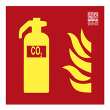 IMPLASER EX219L Señal extintor CO2 Clase A 21x21cm
