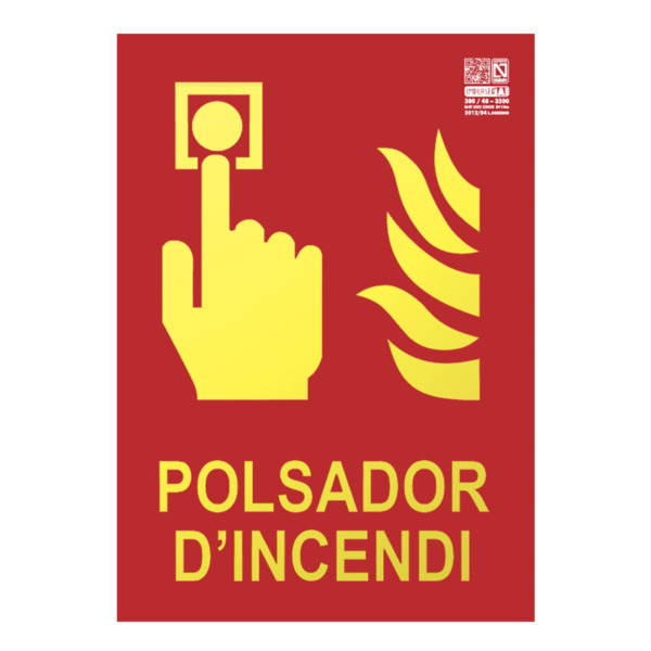 IMPLASER EX231L-A4-CAT Senyal polsador d'incendi en català Classe A 29,7x21cm
