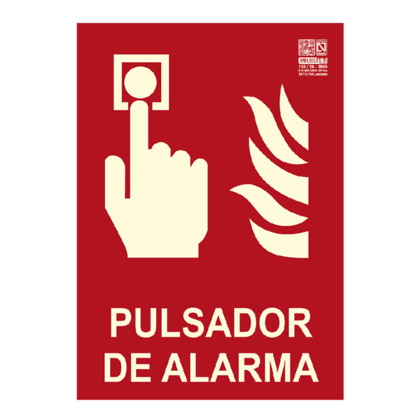IMPLASER EX231N-A4 Señal pulsador de alarma s/marco 29,7x21cm